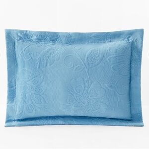 The Company Store Putnam Cotton Matelassé Shams Standard- Lagoon Blue